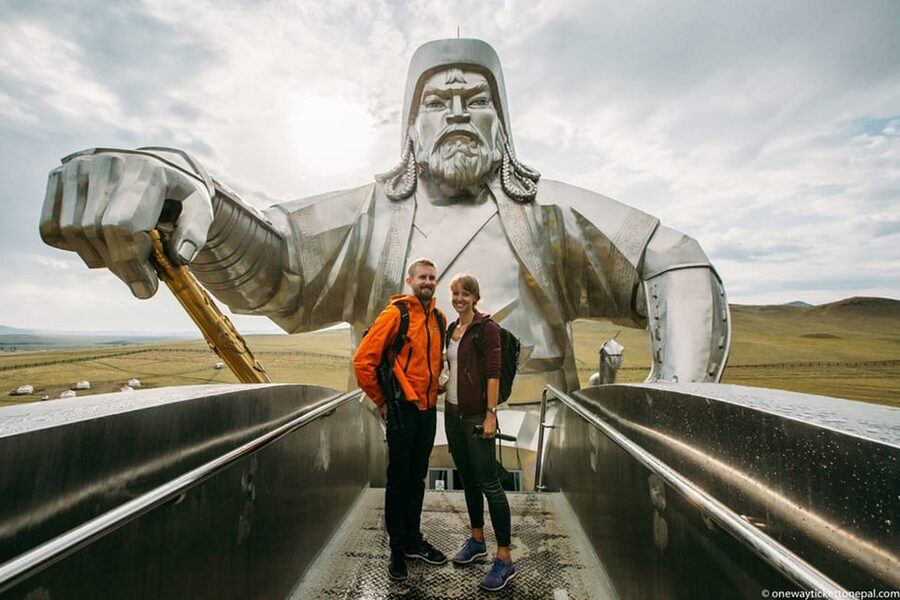 From Ulaanbaatar: Genghis Khan Statue NationalPark CamelRide - Camel Ride and Eagle Photo Holding Time